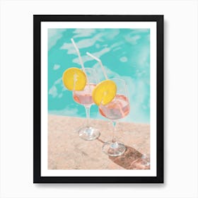 Pool Drinks Art Print