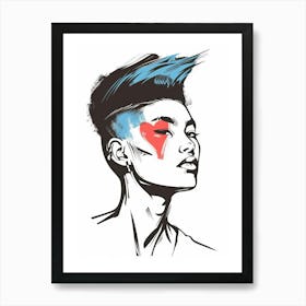 Girl With A Mohawk Art Print