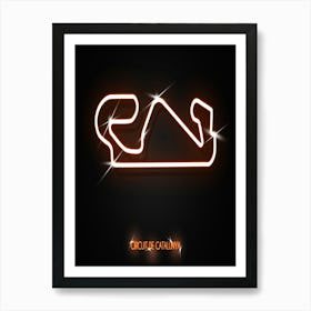 Circuit De Catalunya Spain F1 Track neon Art Print