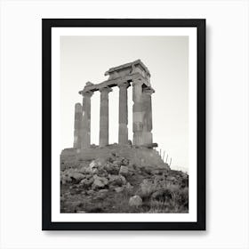 Agrigento, Italy, Black And White Photography 3 Art Print