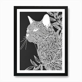 Turkish Van Cat Minimalist Illustration 4 Art Print