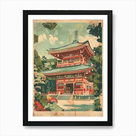 Tsurugaoka Hachimangu Shrine Mid Century Modern 2 Art Print