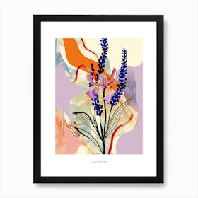 Colourful Flower Illustration Poster Lavender 1 Art Print