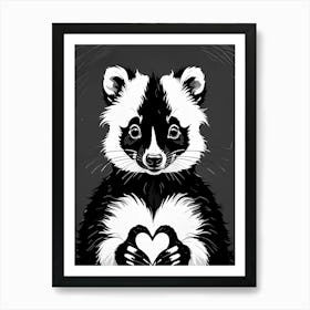 I Love Skunks A Skunk With Heart Art Print