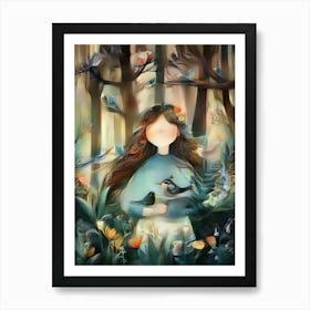 Luxmango Acrylic Artstyle Women In Forest Art Print