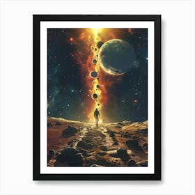 Man Walking In Space Art Print