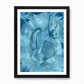 Sea Green and blue Cyanotype Print  Art Print