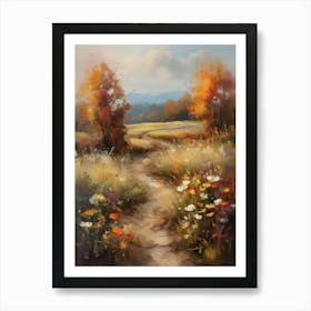 Vintage Oil Painting, Farmhouse Wall Decorations, Vintage Landscape, Vintage Landscape Oil Painting..4 Art Print