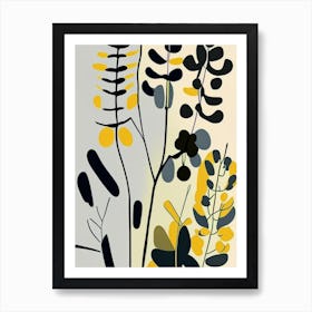 Wild Senna Wildflower Modern Muted Colours 1 Art Print