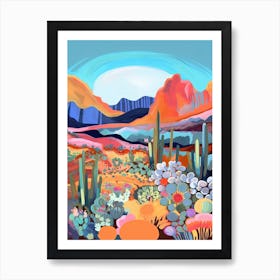 Colourful Desert Illustration 12 Art Print
