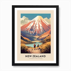 Tongariro Alpine Crossing New Zealand 3 Vintage Hiking Travel Poster Art Print