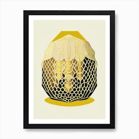 Yellow Beehive 4 Vintage Art Print