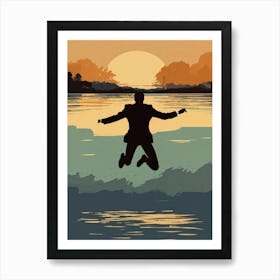 Man Jumping In Water Art Print