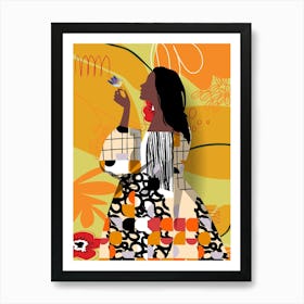 African Woman Colorful Modern Art Print