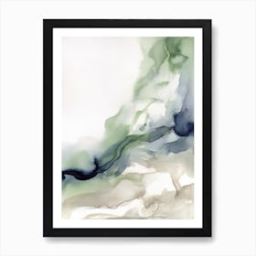 Watercolour Abstract Plae Green 1 Art Print