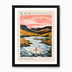 Wild Swimming At Loch An Duin Scotland 1 Poster Art Print