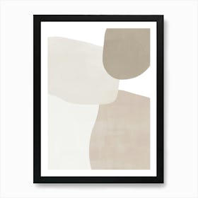 Beige Gray Abstract Painting Art Print