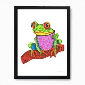 Frog In A Jumper Art Print