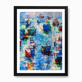Port Of Chittagong Bangladesh Abstract Block harbour Art Print