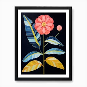 Zinnia 4 Hilma Af Klint Inspired Flower Illustration Art Print