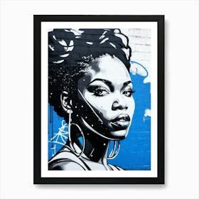 Graffiti Mural Of Beautiful Black Woman 102 Art Print