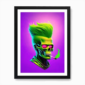 Punk Skull Smoking 4 Art Print