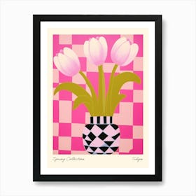 Spring Collection Tulips Flower Vase 4 Art Print