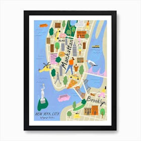 New York Map Art Print