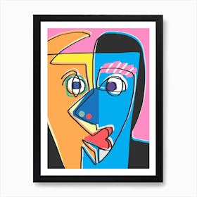 Abstract Cubism Portrait Art Print