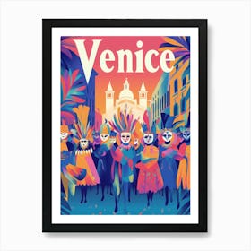 Aihrgdesign A 1970s Inspired Travel Poster For Venice 1 Art Print