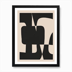 Modern Black And White Abstract Art 5 Art Print