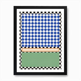Checkered Pattern collage Art Print
