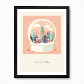 New York City Usa 2 Snowglobe Poster Art Print