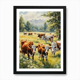 Cows In The Meadow Art Print