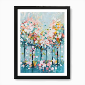 Trees In The Rain Art Print