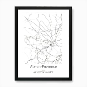 Aix En Provence,France Minimalist Map Art Print