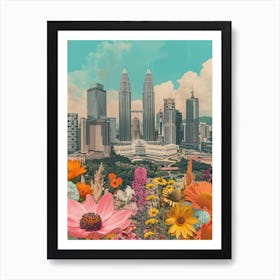 Kuala Lumpur   Retro Collage Style 2 Art Print