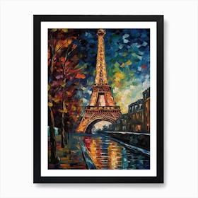 Eiffel Tower Paris France Vincent Van Gogh Style 16 Art Print