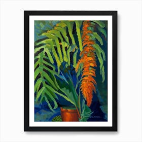 Tassel Fern Cézanne Style Art Print