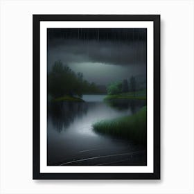Rain Water Landscapes Waterscape Crayon 2 Art Print
