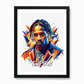 Travis Scott 01 Portrait Music Icon WPAP Pop Art Style Art Print