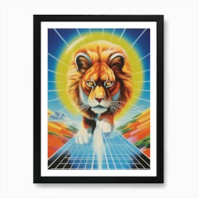 Lion On Solar Panel Art Print