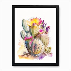 Echinocereus Cactus Storybook Watercolours 1 Art Print