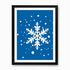 Abstract Vector Illustration Of A Merry Snowflake Nestled In Winter Frost Central On A Background A (1) Art Print