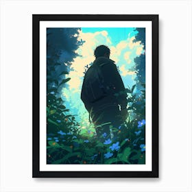 Boy In The Forest Art Print
