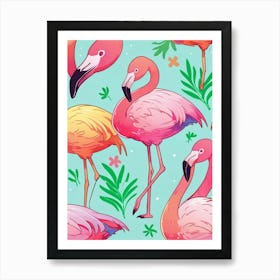 Flamingos 2 Art Print