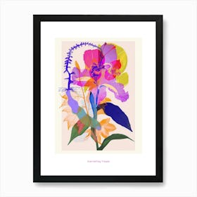 Everlasting Flower 2 Neon Flower Collage Poster Art Print