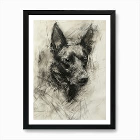 Belgian Laekenois Dog Charcoal Line 2 Art Print