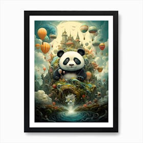 Panda Art In Art Nouveaut Style 4 Art Print