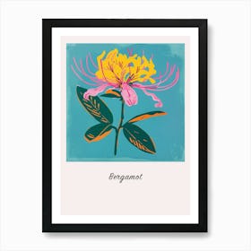 Bergamot 2 Square Flower Illustration Poster Art Print